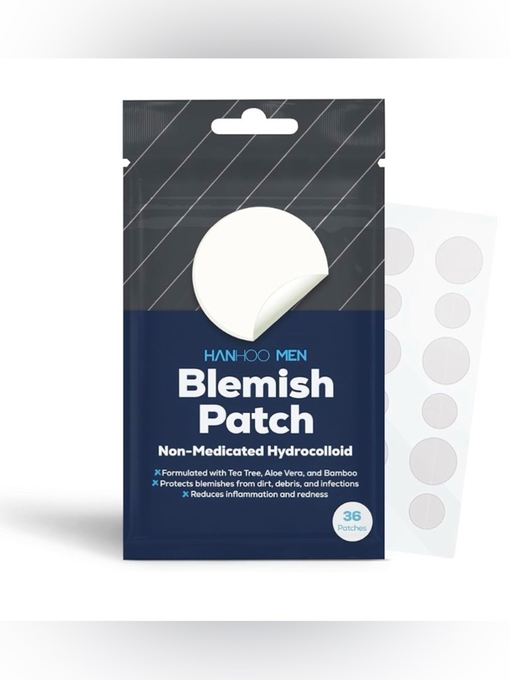 HANHOO MEN Blemish Patch, Non-Medicated Hydrocolloid Acne & Blemish Patches, 36